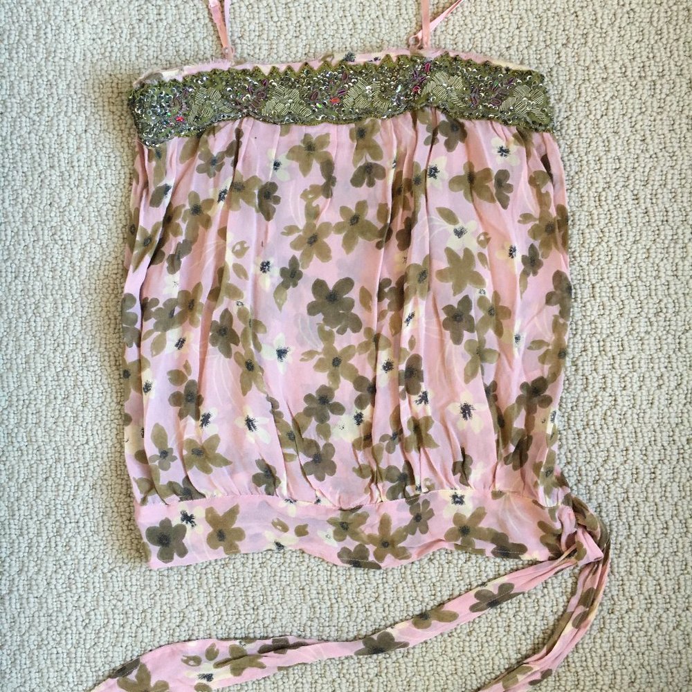 BUFFALO Summer Silk Floral Top | Size S